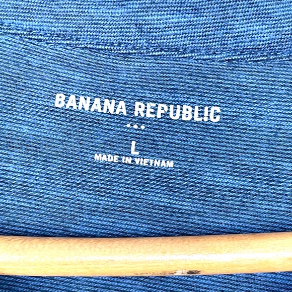 Banana Republic Men’s Polo Shirt Size Large Heather Blue - Picture 6 of 7